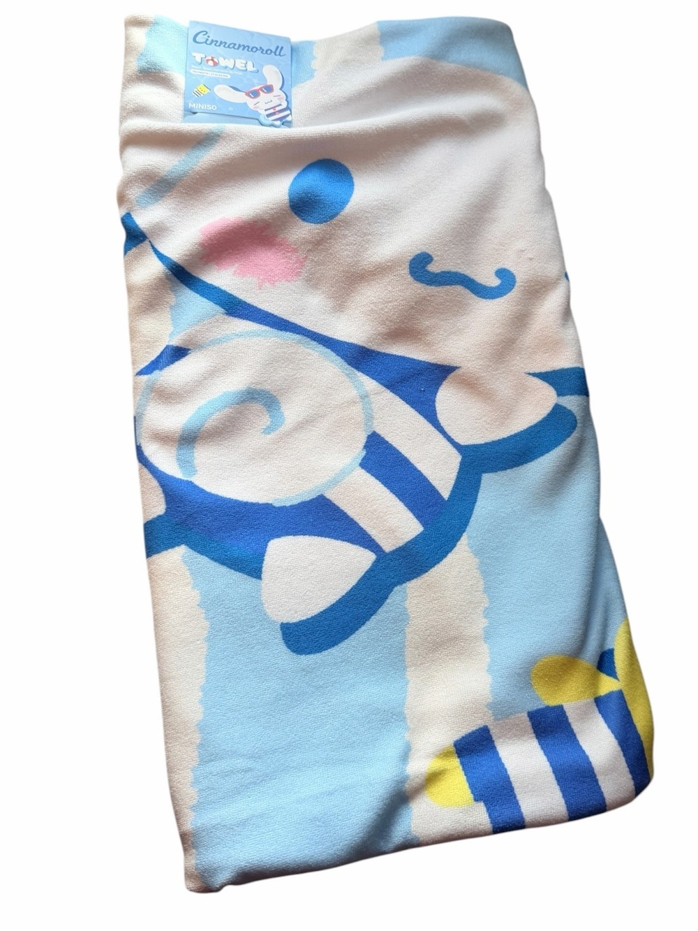 NWT Sanrio Cinnamoroll Kids Towel - White with Blue & Pink Accents